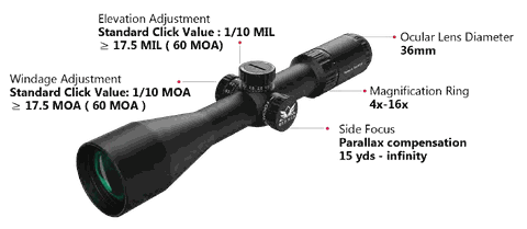 Redwin Rome RW2 4-16x44 SF Riflescope, image 3
