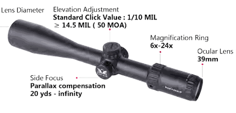 Redwin Rome RW3 6-24x50 SF Riflescope, image 3