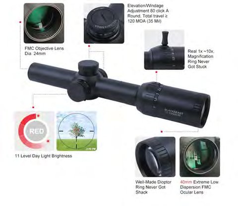 Redwin Blackbeast RW21 1-10x24 SFP Riflescope, image 4