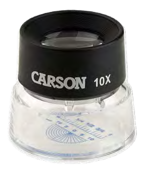Carson LumiLoupe LL-20 10x Stand Magnifier with Snap-On Reticle