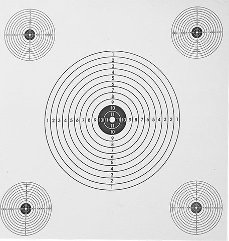 Multi-Bull Airgun Bull Targets, 5 Aiming Circles