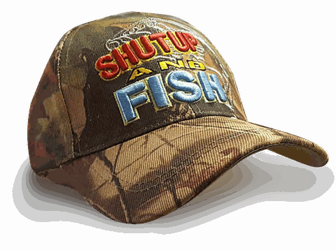 Shut Up and Fish Autumn Camo Cap