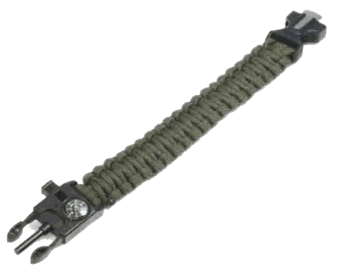 Survival Wristband 5-in-1 Paracord, Flint, Whistle, Compass and Scraper, image 2