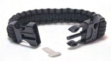 Tactical Emergency Survival Wristband with Whistle, Firestarter and Rope