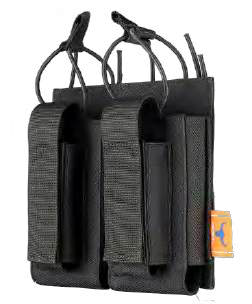 Open Top Nylon Double Rifle and Pistol Mag Pouch
